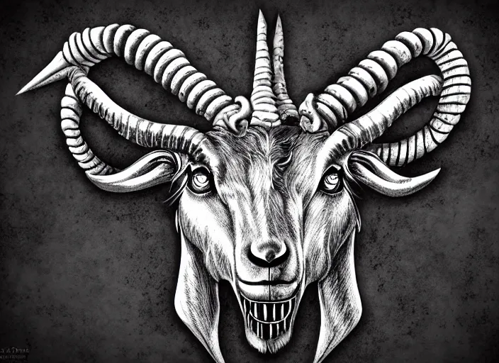 satanic goat head, metal, metal band, chains, 666, | Stable Diffusion |  OpenArt