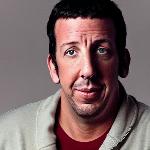 Image similar to “ adam sandler wearing a horrifying flesh mask! ”