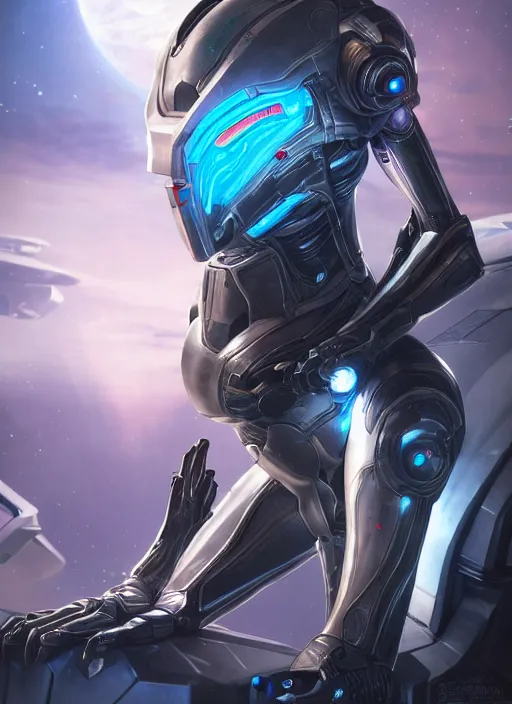 Image similar to photo of a cyborg girl on a space ship, warframe armor, scifi, professionally color graded, interesting angle, sharp focus, 8 k high definition, insanely detailed, intricate, innocent, art by stanley lau and artgerm