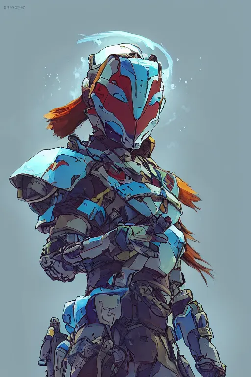 Image similar to combination suit armor aloy horizon forbidden west horizon zero dawn robot ninja mask helmet backpack tribal, art gta 5 comics, official fanart behance hd artstation by jesper ejsing, by rhads, makoto shinkai and lois van baarle, ilya kuvshinov, ossdraws radiating a glowing aura cgi rtx 2 0 2 2