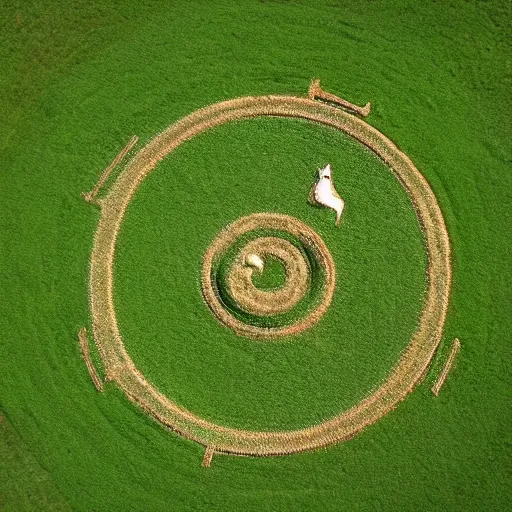 Image similar to crop circle in the shape of a cat