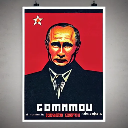 Image similar to communist clown portrait, soviet propaganda style, poster, putin