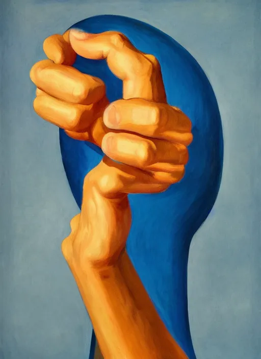 Image similar to giant fist with pentacle painted by Edward Hopper and James Gilleard