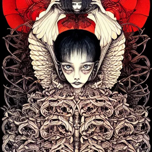 Prompt: portrait painted in jacek yerka style drawn by vania zouravliov and takato yamamoto, inspired by angel of death, intricate acrylic gouache painting, high detail, sharp high detail, artstation