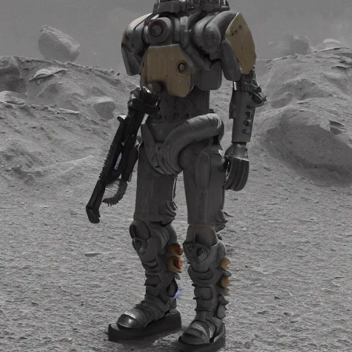 Image similar to a soldier wearing a full set of hellfire advanced power armor and holding a flamethrower, 3 d render, octane, ray tracing, ultra detailed, photorealistic, high resolution, 8 k