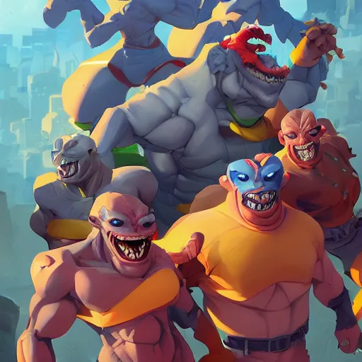 Image similar to hero world street sharks, behance hd by jesper ejsing, by rhads, makoto shinkai and lois van baarle, ilya kuvshinov, rossdraws global illumination