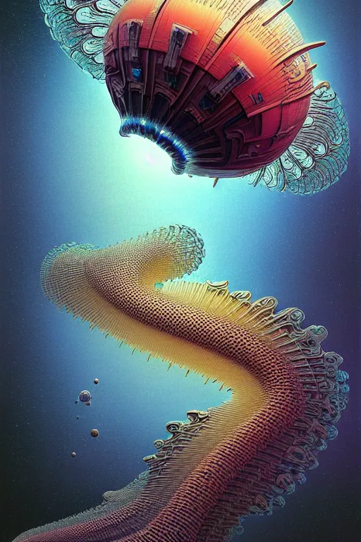 Image similar to design only! 2 0 5 0 s retro future art 1 9 7 0 s science fiction borders lines decorations space machine. muted colors. by jean - baptiste monge, ralph mcquarrie, marc simonetti, 1 6 6 7. mandelbulb 3 d, fractal flame, jelly fish, coral