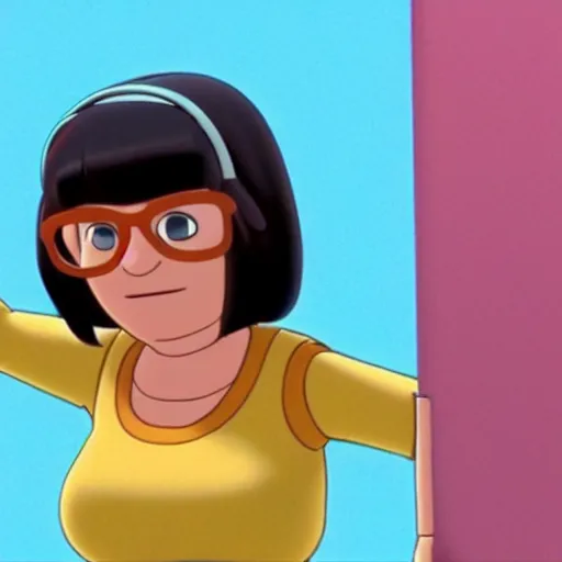 Image similar to A still of Tina Belcher in a Pixar movie