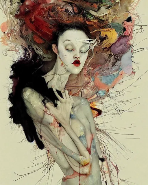 Image similar to there is ugliness in beauty, but there is also beauty in ugliness. in the style of adrian ghenie, esao andrews, jenny saville, edward hopper, surrealism, dark art by james jean, takato yamamoto