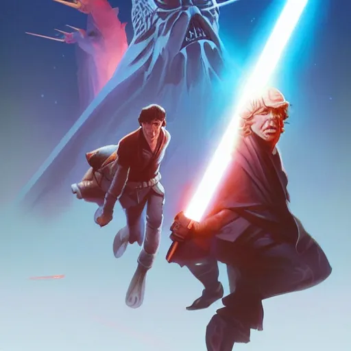 Image similar to hero world star wars : episode v - the empire strikes back 1 9 8 0, behance hd by jesper ejsing, by rhads, makoto shinkai and lois van baarle, ilya kuvshinov, rossdraws global illumination