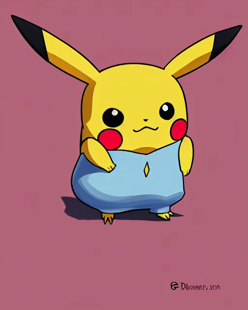 Prompt: personified Pikachu, digital art