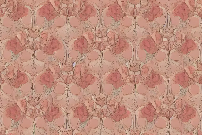 Image similar to elegant pattern of blush toned rustic flowers isolated in a solid background : : art nouveau