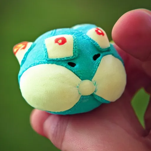 Image similar to bulbasaur as a squishmallow