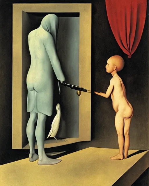 Prompt: master and margaret by carrington, bosch, dali, barlowe, magritte