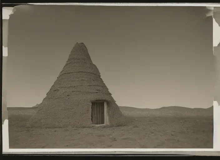 Image similar to Photograph of a hexgonal navajo hogan house, with dirt walls and roof, albumen silver print, Smithsonian American Art Museum