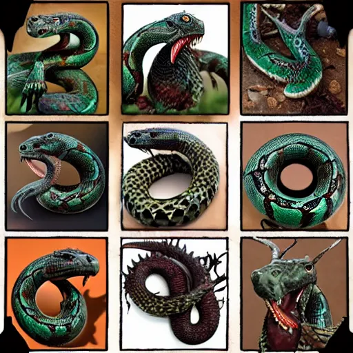 Prompt: Serpent King, snakes, Grubby, volatile, abomination, highly detailed, maximalist