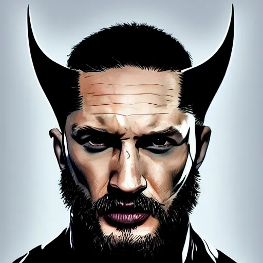 Image similar to Tom Hardy in wolverine suit Digital art 4K quality Photorealism