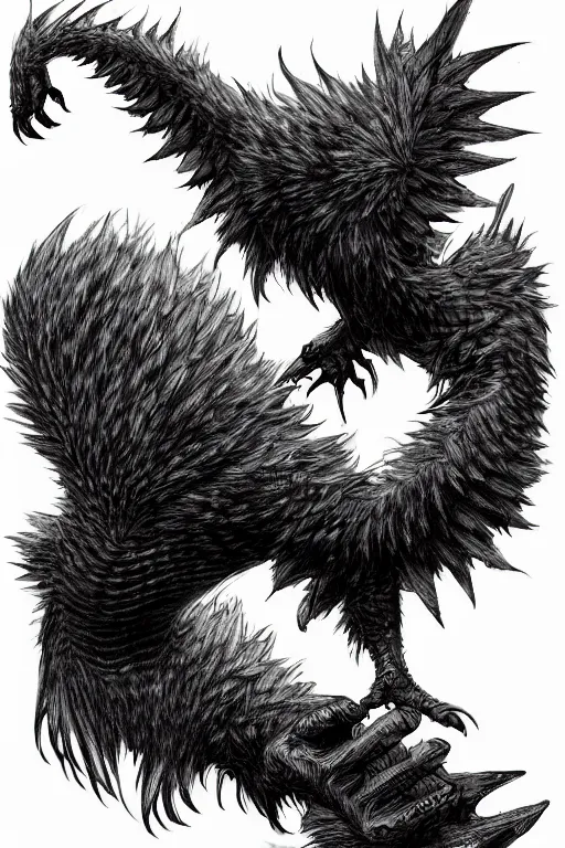 Image similar to raven monster, red eyes, highly detailed, digital art, sharp focus, trending on art station, kentaro miura manga art style