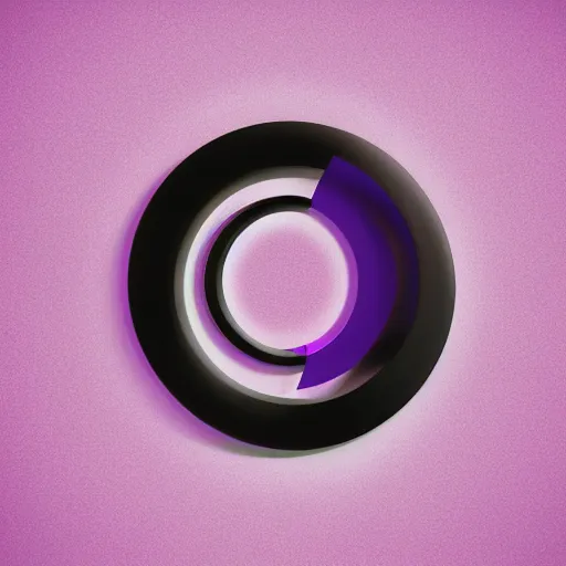 Image similar to 3 d torus logo, pixar style black and purple