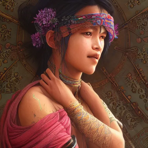 Prompt: nepali woman, ultra realistic, concept art, intricate details, highly detailed, photorealistic, octane render, 8 k, unreal engine. art by artgerm and greg rutkowski and alphonse mucha