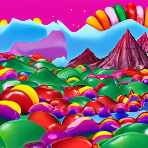 Prompt: candy mountain