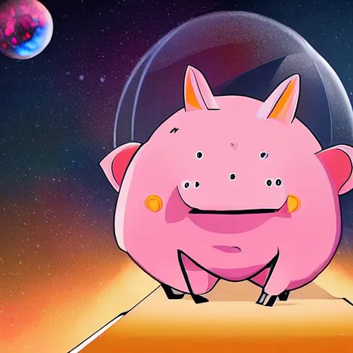 Prompt: pigs in space but with elon musk