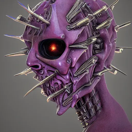 Prompt: hyperreal demonic lovecraftian hellraiser biomechanical cenobite, black void, eclipse by wayne barlowe, alan lee, giger, brian froud, lisa frank, luis royo, beksinksi, and alex grey, rendered in octane and unreal engine 5, trending on cgsociety, in the style of doom, warhammer 4 0 k, dead space, halo