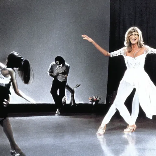 Image similar to Olivia Newton John dancing in heaven