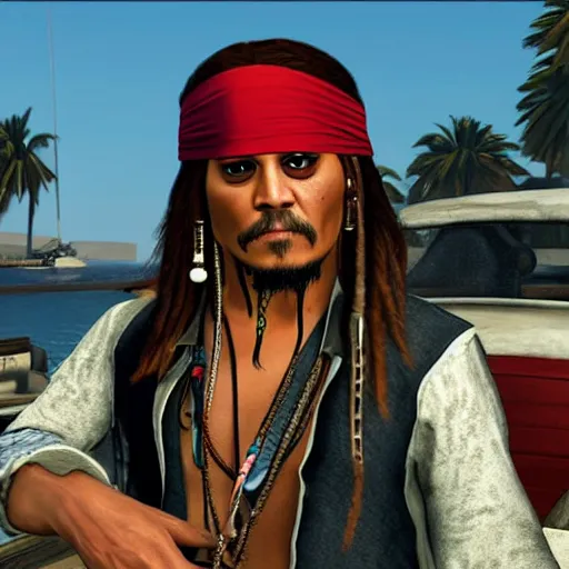 Image similar to jack sparrow wearing aviators gta 5 cover art