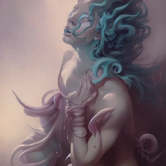 Image similar to a highly detailed beautiful portrait in the style of peter mohrbacher and in the style of jean delville.