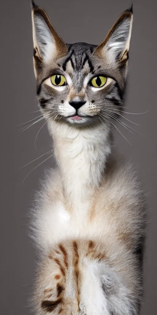 Image similar to a feline llama - cat - hybrid, animal photography