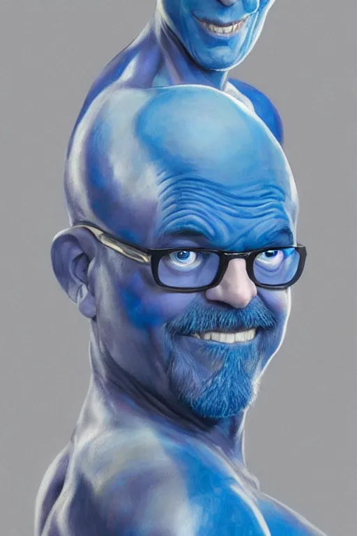 Image similar to David Cross as blue man. digital painting, artstation, concept art, smooth, sharp focus, illustration, art by artgerm and donato giancola and Joseph Christian Leyendecker, Ross Tran, WLOP