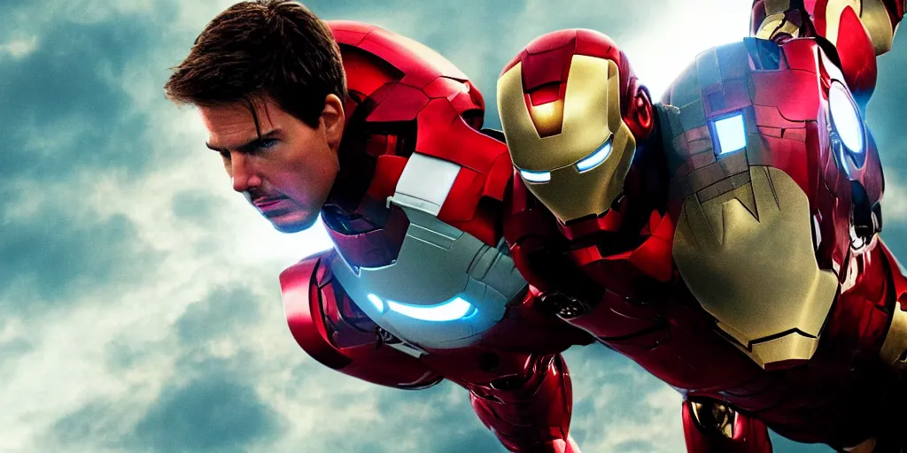 Prompt: ' tom cruise'as'iron man ', cinematic scene, award winning