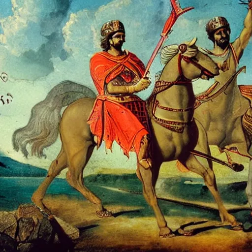 Image similar to alexander the great conquering the new world in india