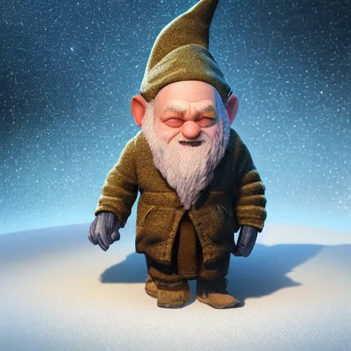 Image similar to A three-dimensional projection of a gnome from four-dimensional dwarf universe, cinematic illustration for Interstellar, the movie, octane render, dynamic lighting