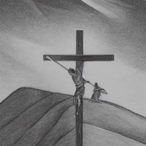 jesus carrying the cross sketch