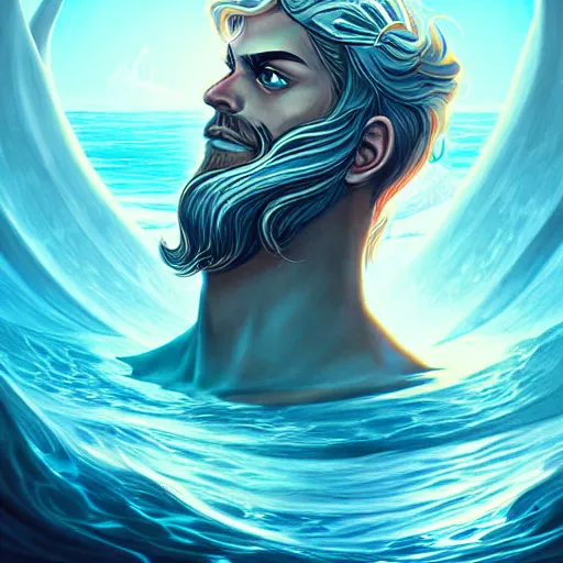 Image similar to the god poseidon, poseidon, portrait, sharp focus, digital art, concept art, epic lighting, by emylie boivin! anna dittmann! rossdraws!