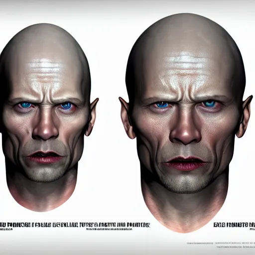 Prompt: a digital art portrait of dwayne johnson vampire biker character design in style of nosferatu, pale rock star brad pitt vampire character sheet, 4 k, ultra detail, volumetric lighting, unreal engine, octane render