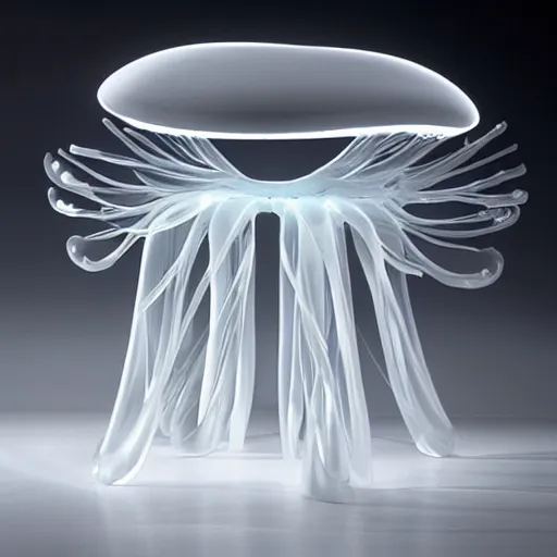 Prompt: the jellyfish stool by Zaha hadid