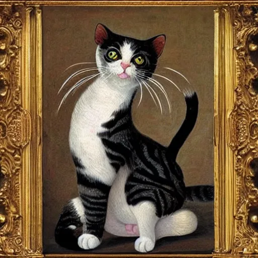 Prompt: cute cats in baroque art style