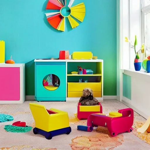 Image similar to “interior design inspired by fisher price”