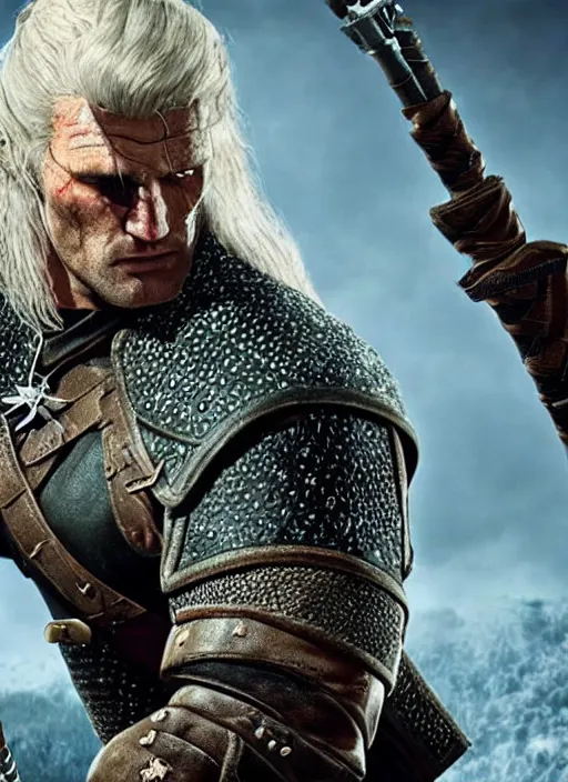 Prompt: Dolph Lundgren in The Witcher 3, gameplay, 8k, HD