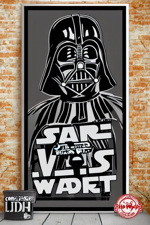 Image similar to retro cannabis with darth vader poster