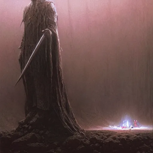 Prompt: lord of the ring concept art, beksinski, wayne barlowe, adrian smith concept art, ruan jia, weta workshop the hobbit