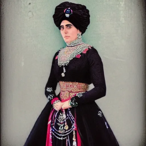 Prompt: instagram photo of the princess of qajar living in 2 0 2 0, hashtag, high - resolution