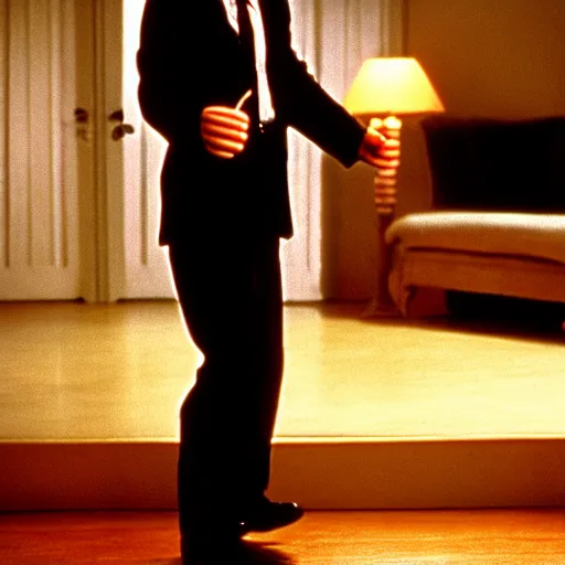 Image similar to mr. bean as baby houseman from dirty dancing. movie still. cinematic lighting.