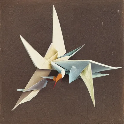 Image similar to paper cranes by caravaggio