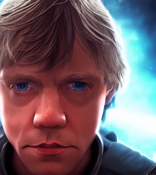 Prompt: Luke Skywalker in pain and anger deep dark technoir portrait cinematic photo by Leica Zeiss using force in detailed squareenix mcu style 3d unreal trending on artstation deviantart realistic hd by Kubrick and lucas