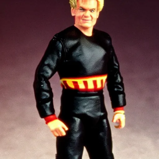 Prompt: gordon ramsey as a 1 9 8 0 s wrestling action figure, magazine photo