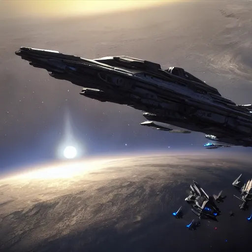 Image similar to star citizen, banu ship, concept art 4 k